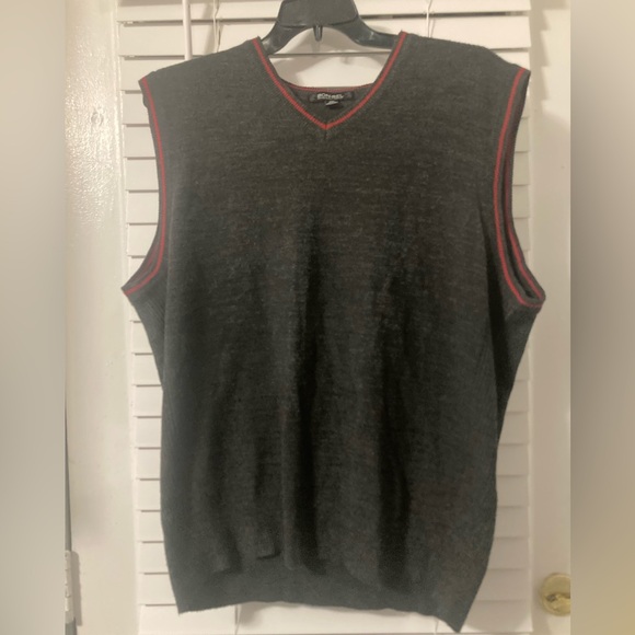 Other - Men’s Sweater Vest Color Dark Grey and Red Trim, Size 2XL used $5.00